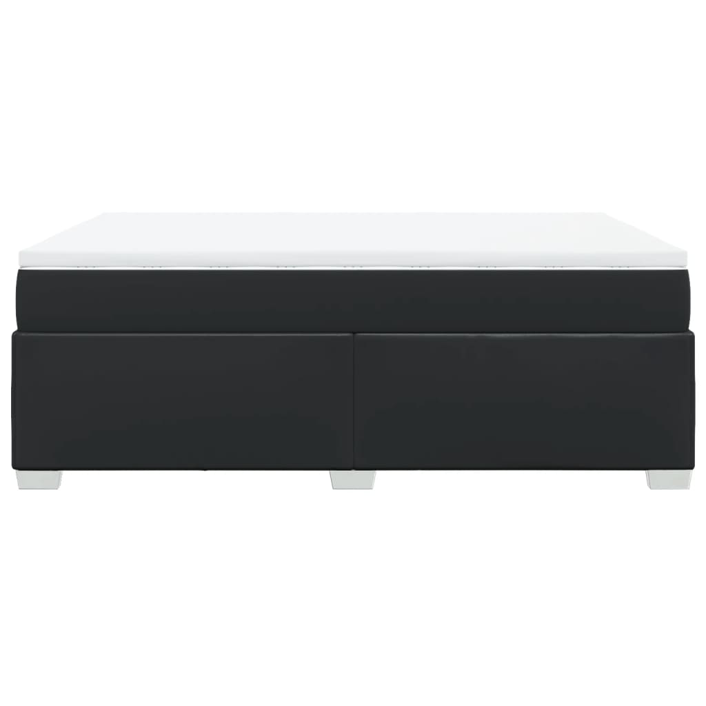 Sommier à lattes de lit avec matelas Noir 140x190 cm Similicuir - XIOS