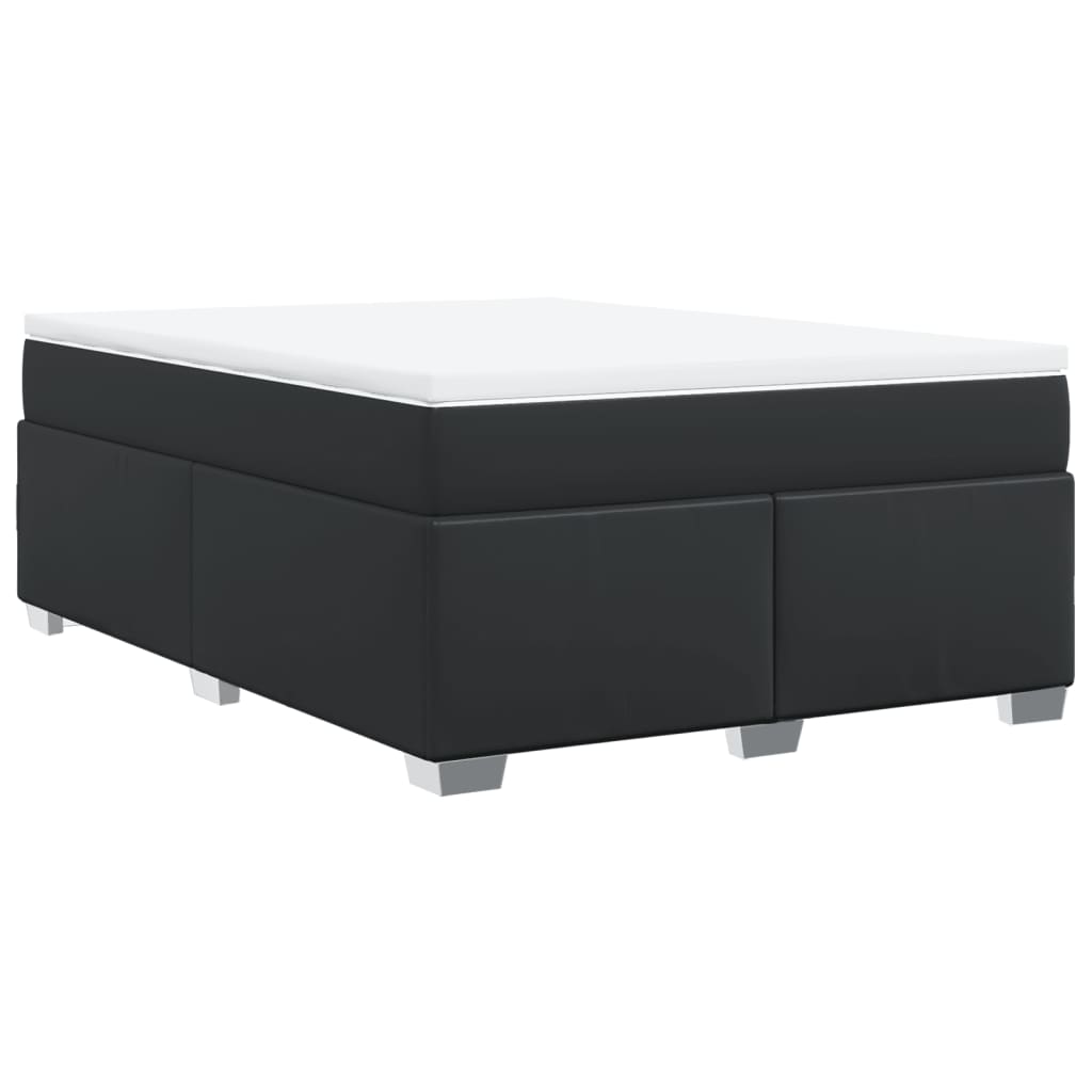 Sommier à lattes de lit avec matelas Noir 140x190 cm Similicuir - XIOS