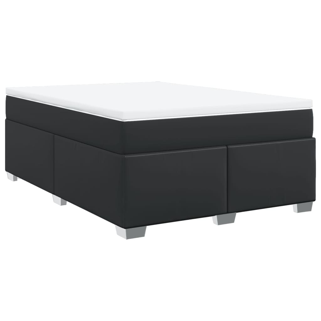 Sommier à lattes de lit avec matelas Noir 140x200 cm Similicuir - XIOS