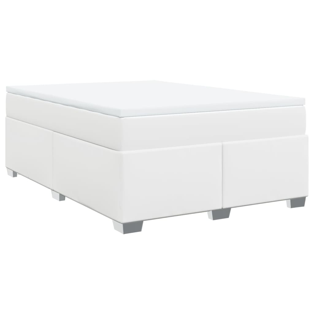 Sommier à lattes de lit avec matelas Blanc 140x200cm Similicuir - XIOS