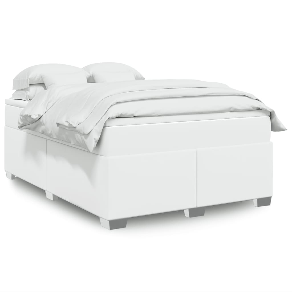 Sommier à lattes de lit avec matelas Blanc 140x200cm Similicuir - XIOS