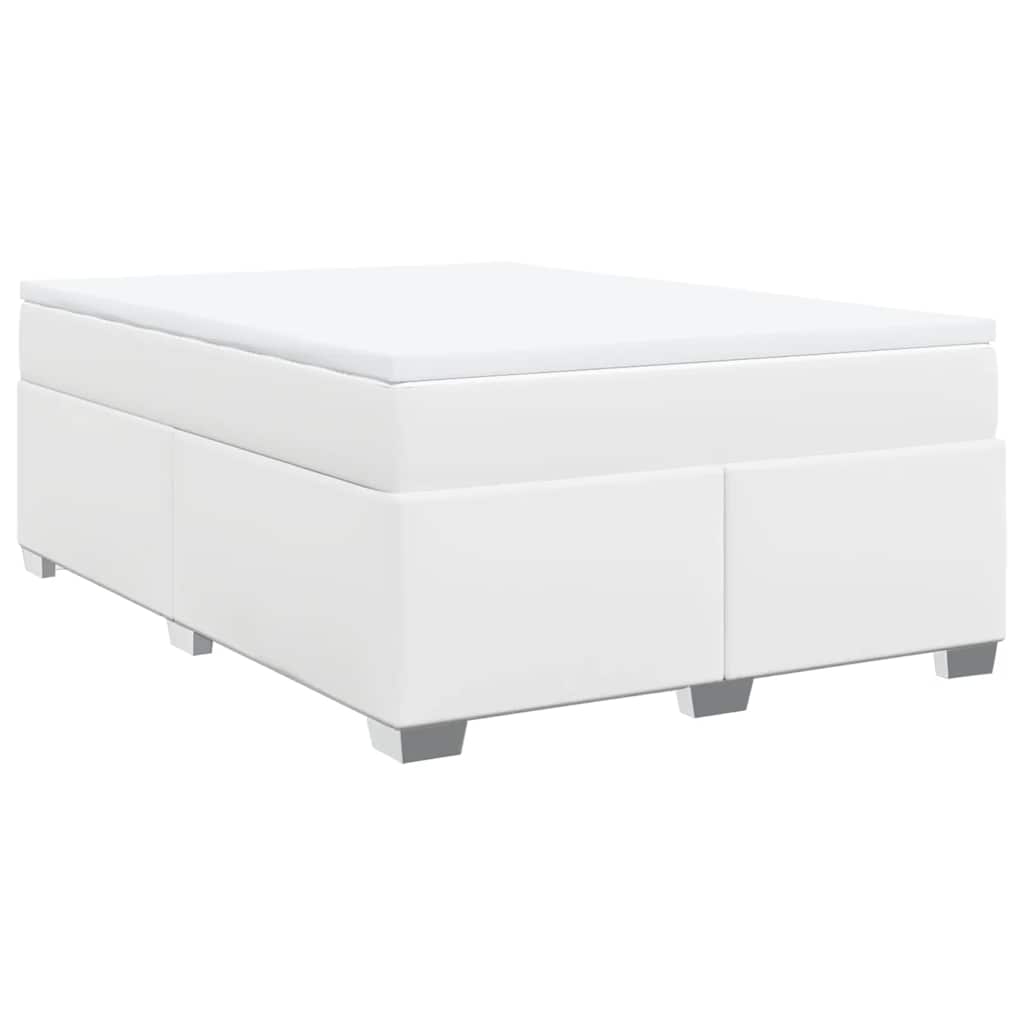 Sommier à lattes de lit avec matelas Blanc 160x200cm Similicuir - XIOS