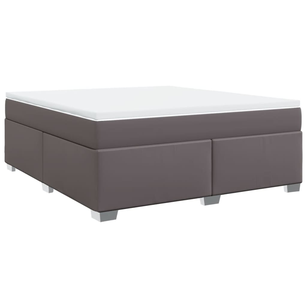 Sommier à lattes de lit avec matelas Gris 180x200 cm Similicuir - XIOS