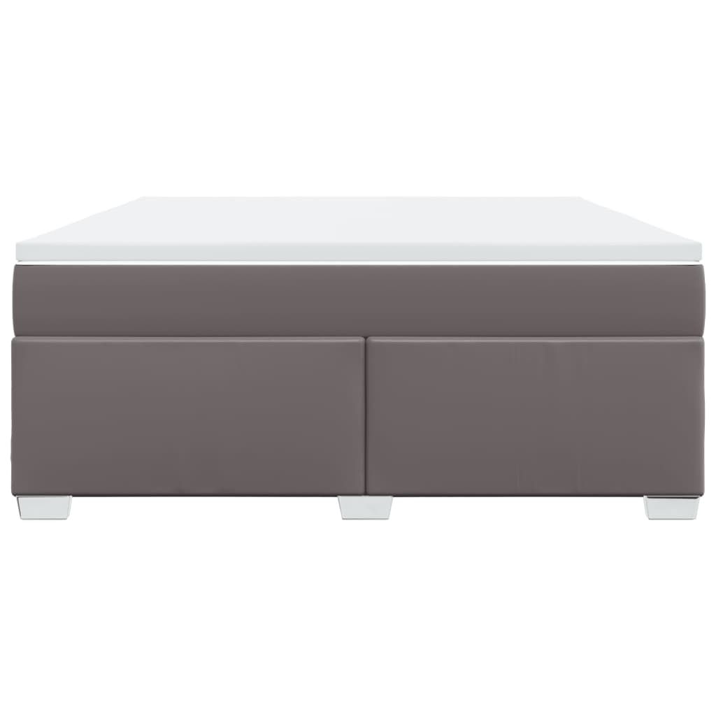 Sommier à lattes de lit avec matelas Gris 180x200 cm Similicuir