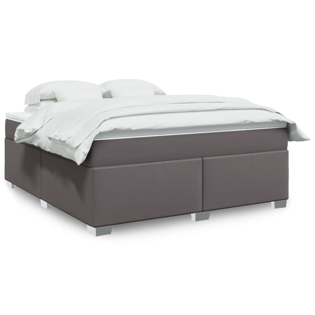 Sommier à lattes de lit avec matelas Gris 180x200 cm Similicuir - XIOS