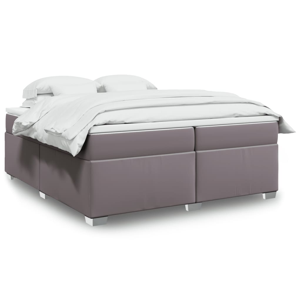 Sommier à lattes de lit avec matelas Gris 200x200 cm Similicuir - XIOS