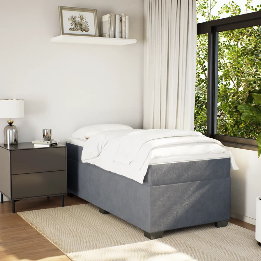 Sommier à lattes de lit et matelas Gris foncé 80x200 cm Velours - XIOS