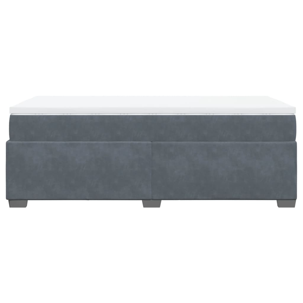 Sommier à lattes de lit et matelas Gris foncé 80x200 cm Velours