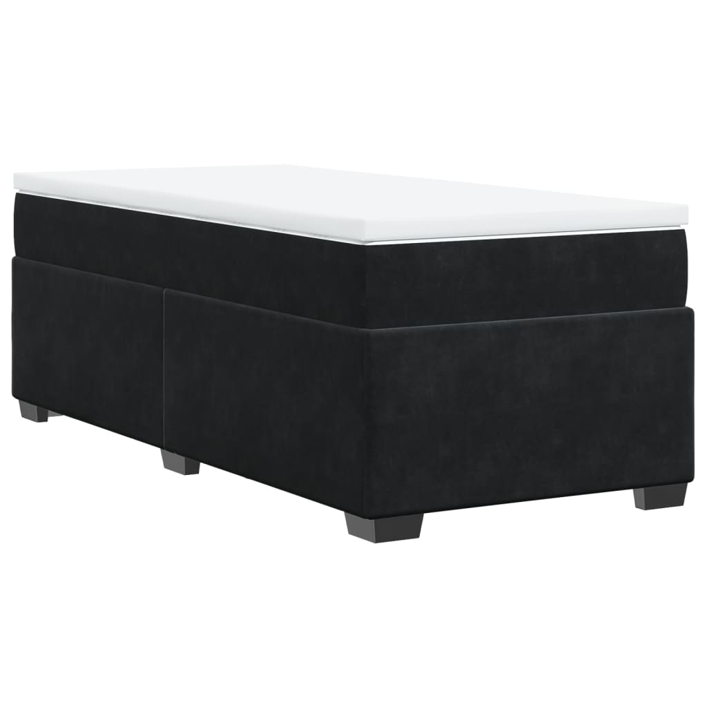 Sommier à lattes de lit et matelas Noir 80x200 cm Velours - XIOS