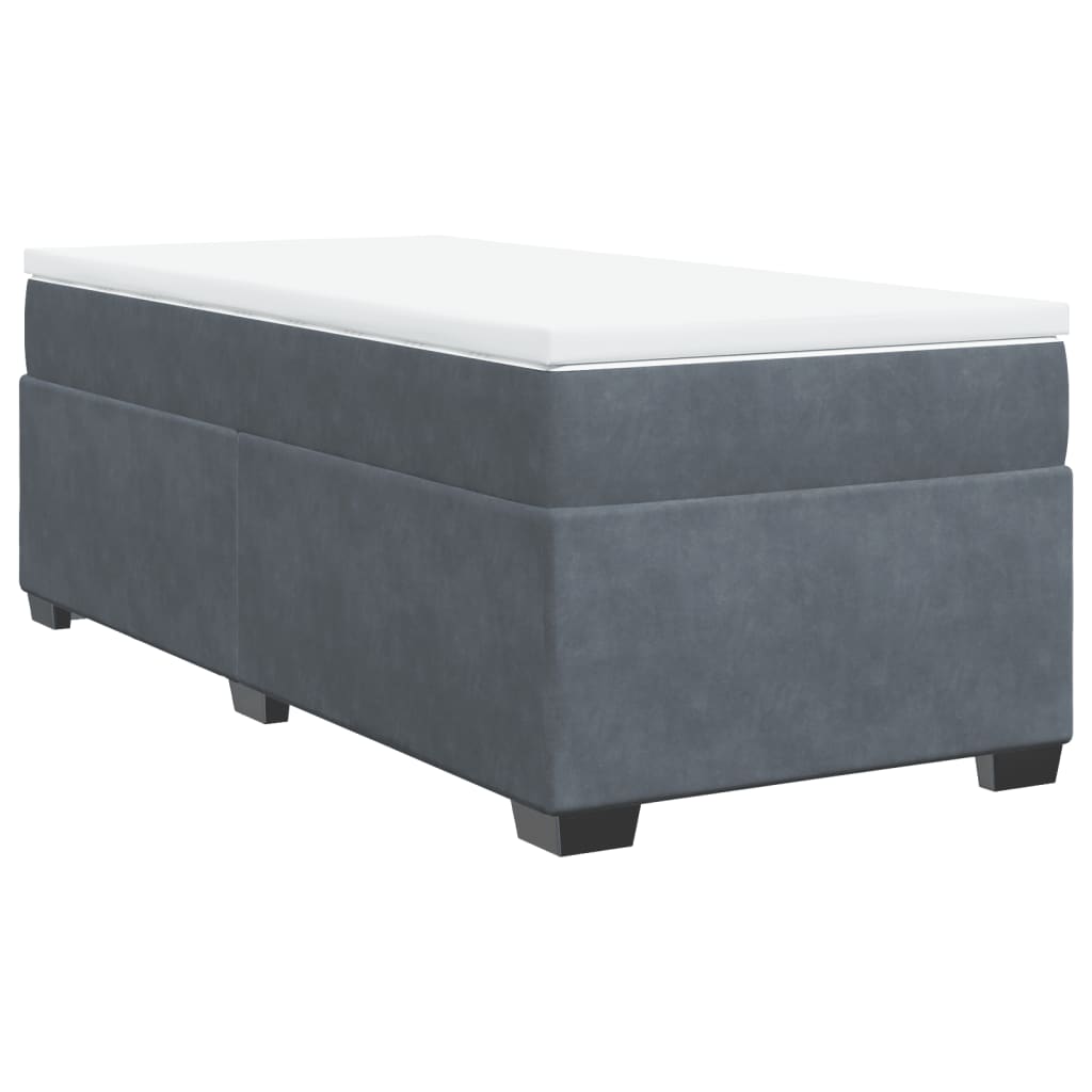 Sommier à lattes de lit et matelas Gris foncé 90x190 cm Velours - XIOS