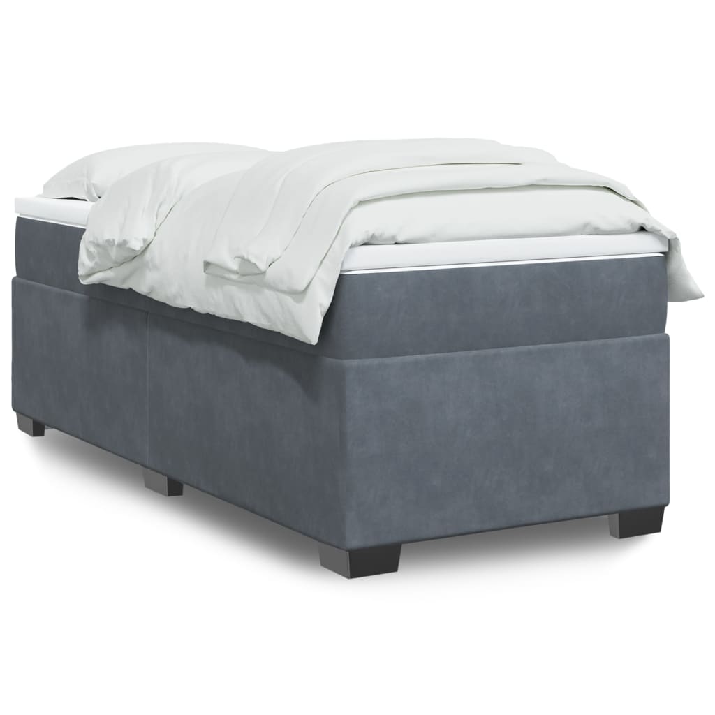 Sommier à lattes de lit et matelas Gris foncé 90x190 cm Velours - XIOS