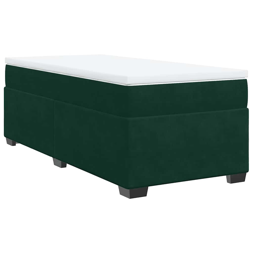 Sommier à lattes de lit avec matelas Vert foncé 90x190 cm