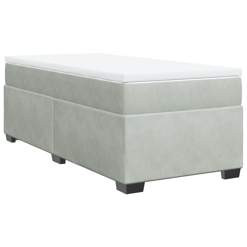 Sommier à lattes de lit et matelas Gris clair 90x200 cm Velours - XIOS