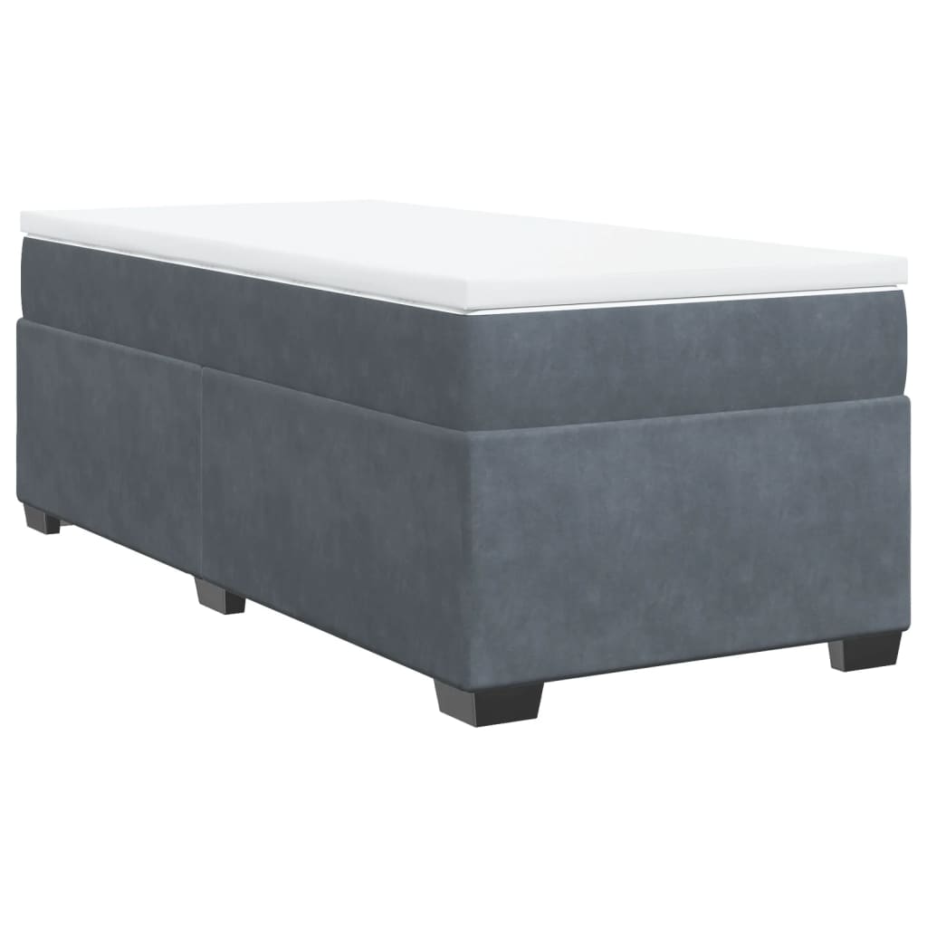 Sommier à lattes de lit et matelas Gris foncé 90x200 cm Velours - XIOS