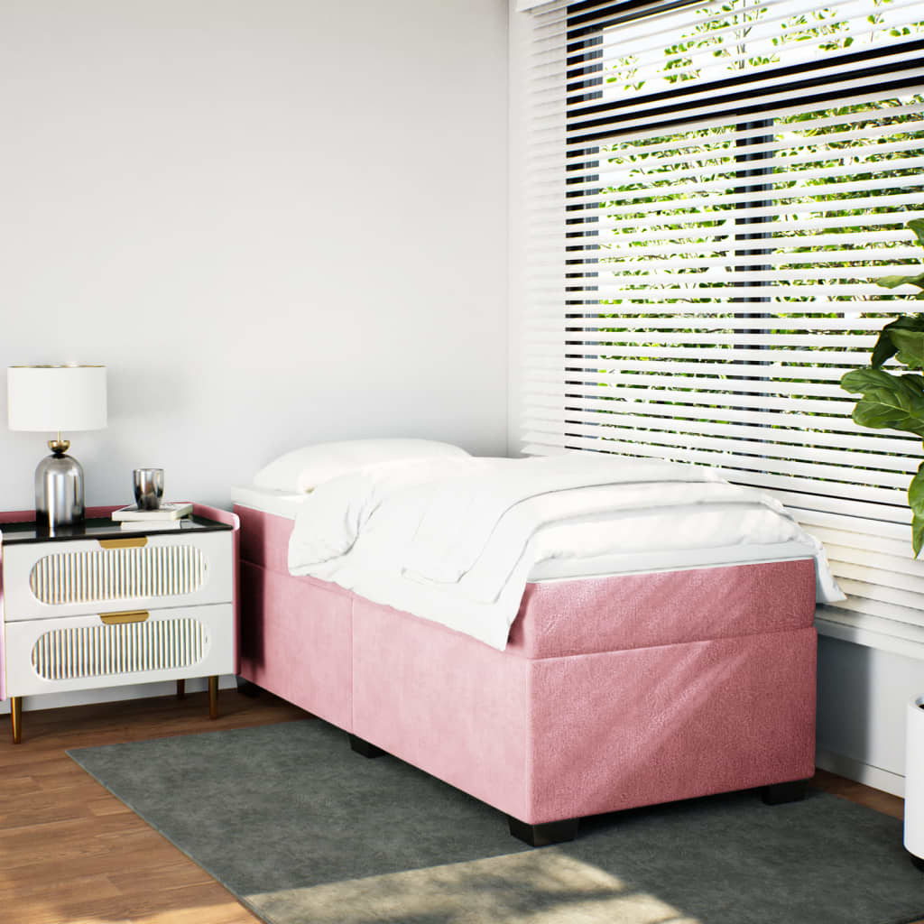 Sommier à lattes de lit avec matelas Rose 90x200 cm Velours - XIOS