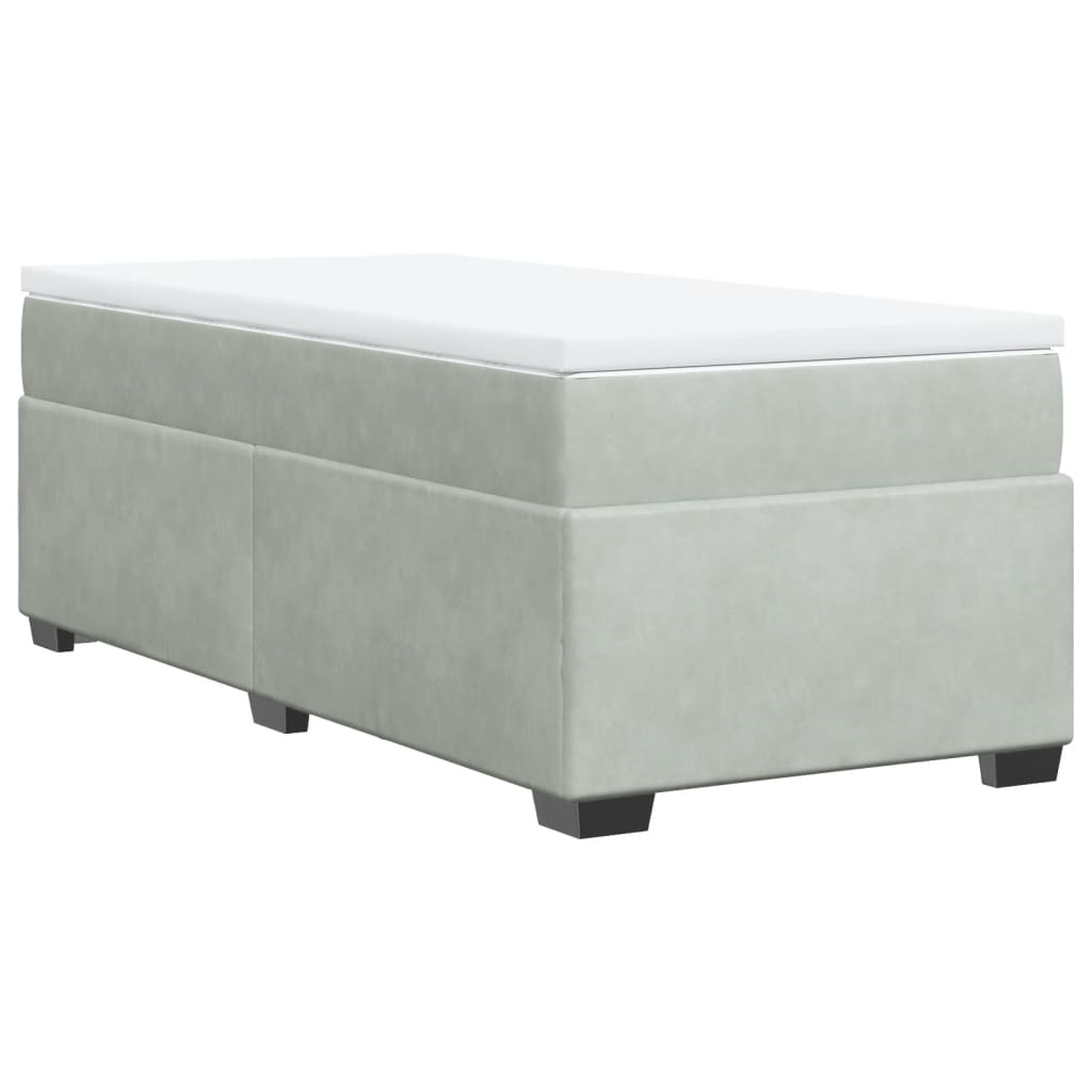 Sommier à lattes de lit et matelas Gris clair 100x200cm Velours - XIOS
