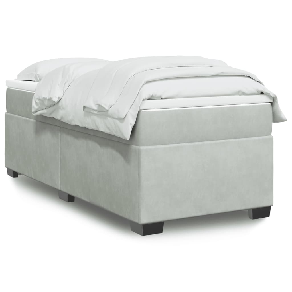 Sommier à lattes de lit et matelas Gris clair 100x200cm Velours - XIOS