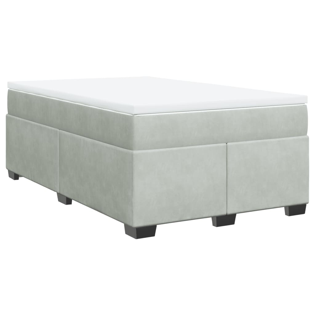 Sommier à lattes de lit et matelas gris clair 120x190cm velours - XIOS