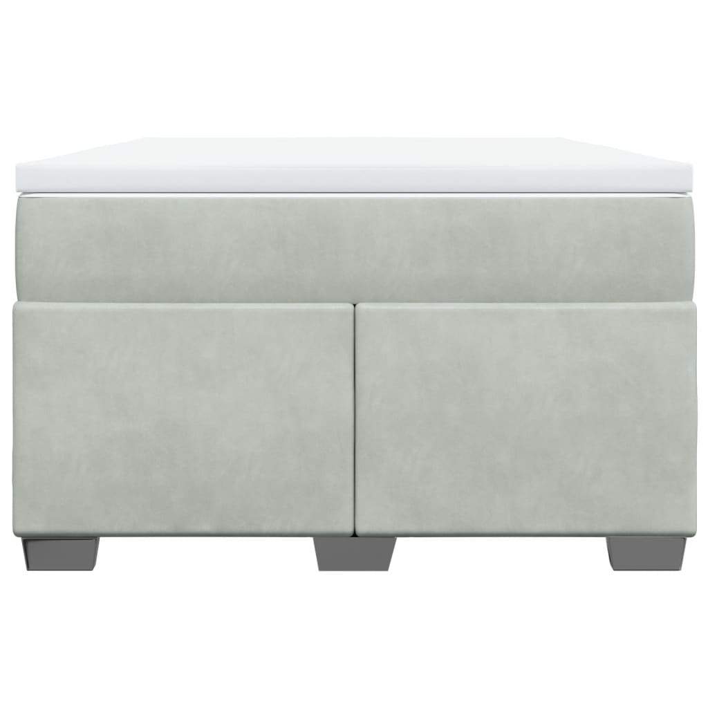 Sommier à lattes de lit et matelas gris clair 120x190cm velours - XIOS