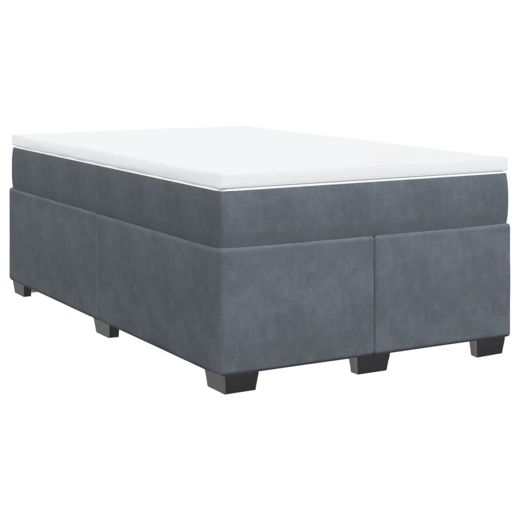 Sommier à lattes de lit et matelas gris foncé 120x190cm velours - XIOS