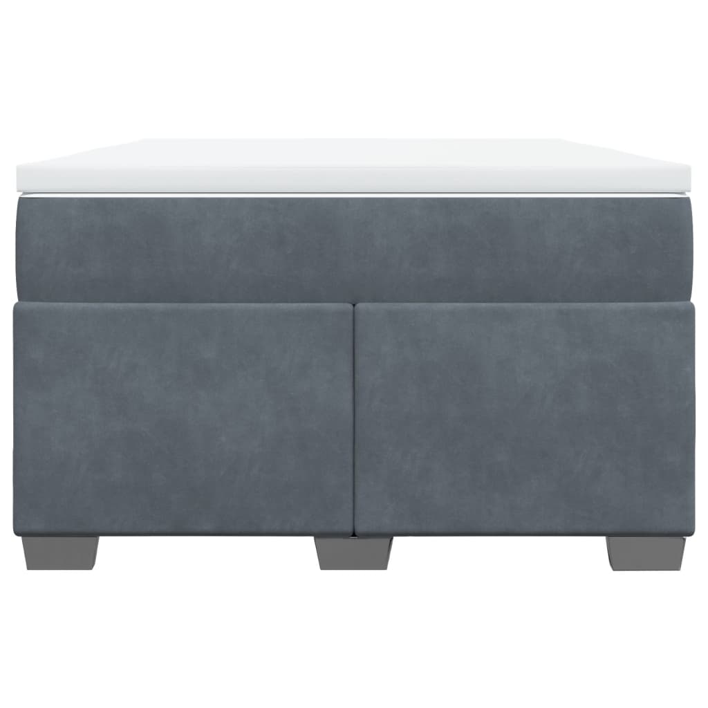 Sommier à lattes de lit et matelas gris foncé 120x190cm velours - XIOS