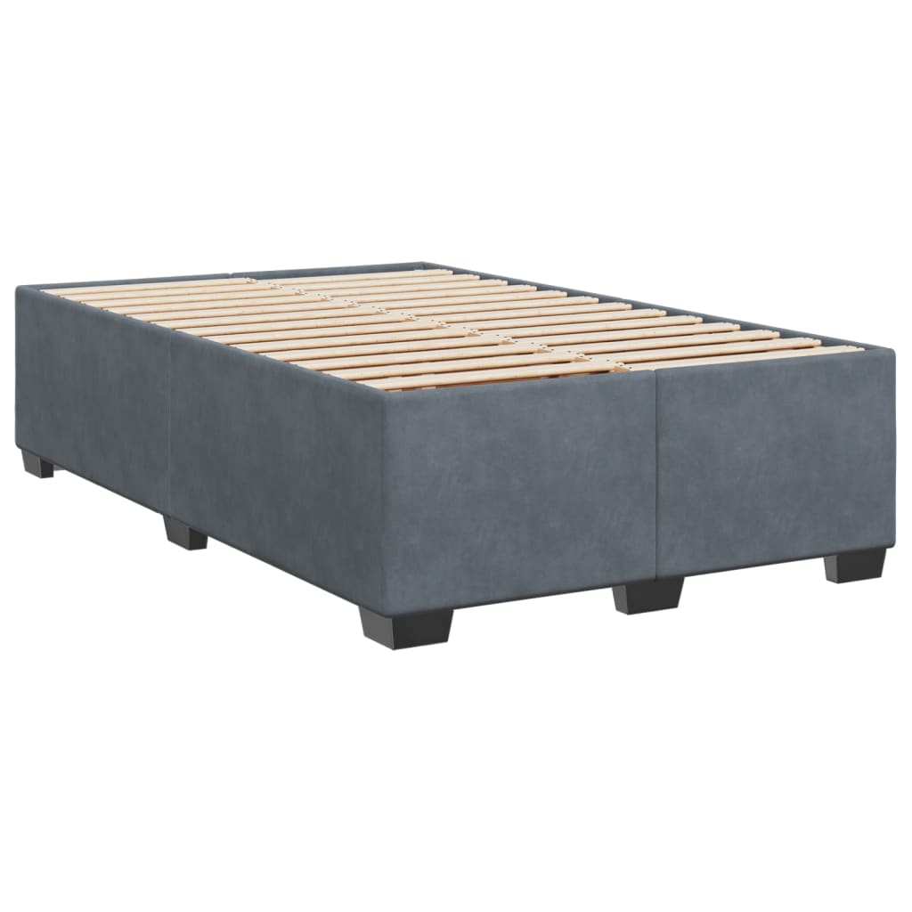 Sommier à lattes de lit et matelas gris foncé 120x190cm velours - XIOS