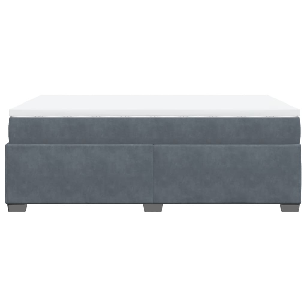 Sommier à lattes de lit et matelas gris foncé 120x190cm velours - XIOS