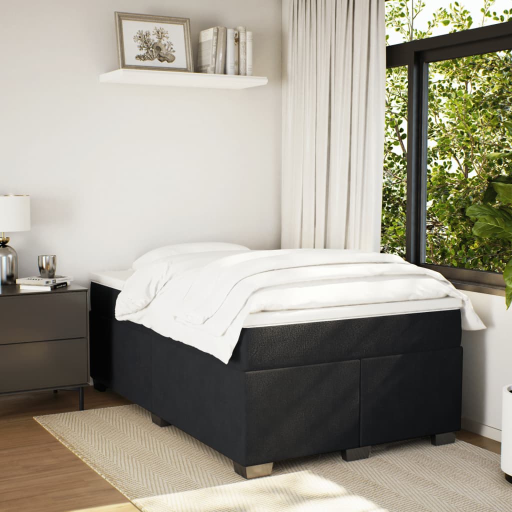 Sommier à lattes de lit avec matelas noir 120x190 cm velours - XIOS