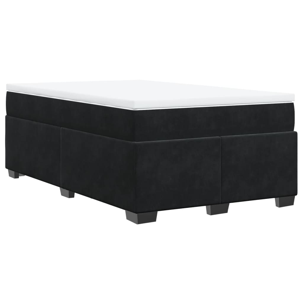 Sommier à lattes de lit avec matelas noir 120x190 cm velours - XIOS