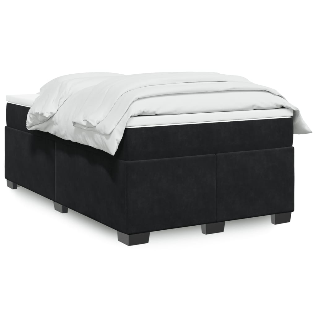 Sommier à lattes de lit avec matelas noir 120x190 cm velours - XIOS