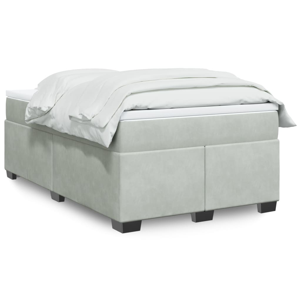 Sommier à lattes de lit et matelas Gris clair 120x200cm Velours - XIOS