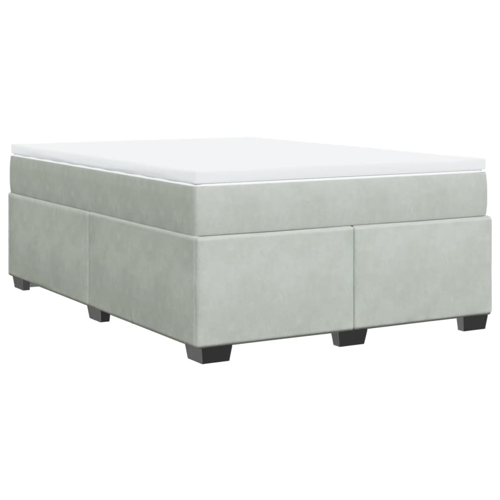 Sommier à lattes de lit et matelas Gris clair 140x190cm Velours - XIOS