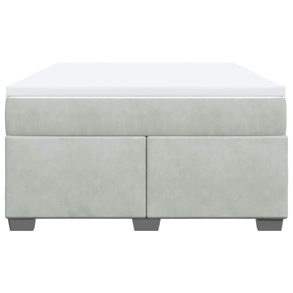 Sommier à lattes de lit et matelas Gris clair 140x190cm Velours - XIOS