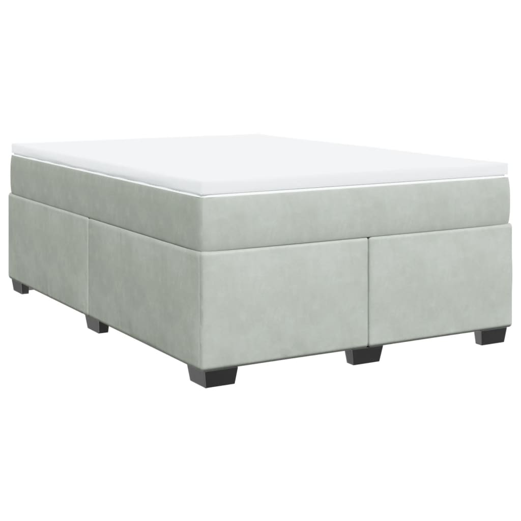 Sommier à lattes de lit et matelas Gris clair 140x190cm Velours - XIOS