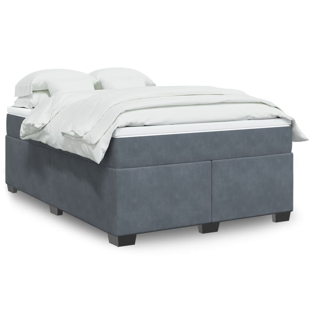 Sommier à lattes de lit et matelas Gris foncé 140x190cm Velours - XIOS