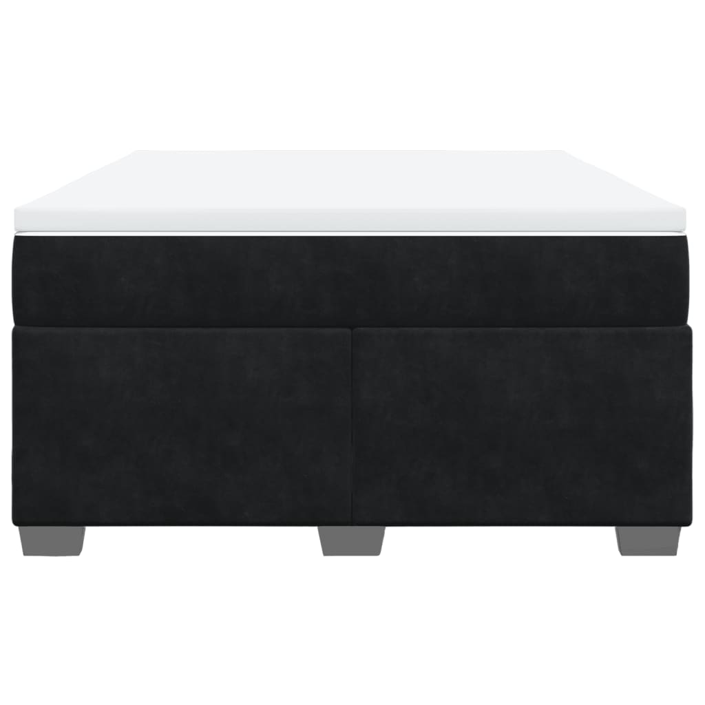Sommier à lattes de lit avec matelas Noir 140x190 cm Velours - XIOS