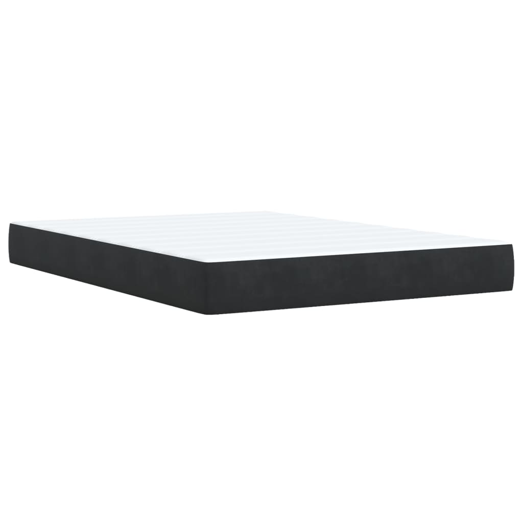 Sommier à lattes de lit avec matelas Noir 140x190 cm Velours - XIOS