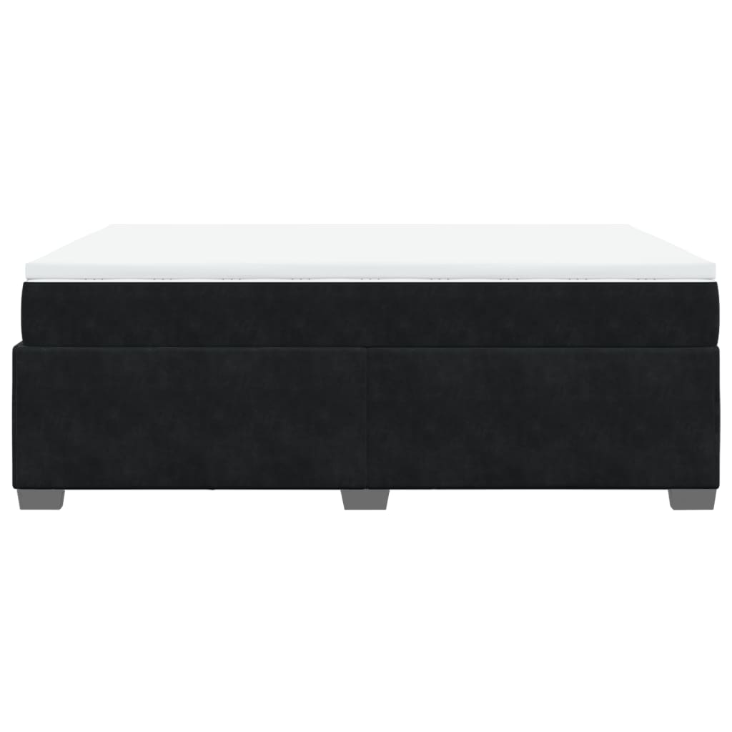Sommier à lattes de lit avec matelas Noir 140x190 cm Velours - XIOS