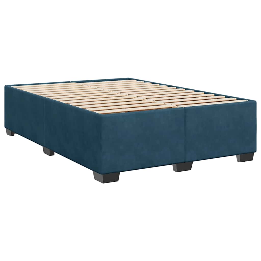 Sommier à lattes de lit et matelas Bleu foncé 140x190cm Velours - XIOS