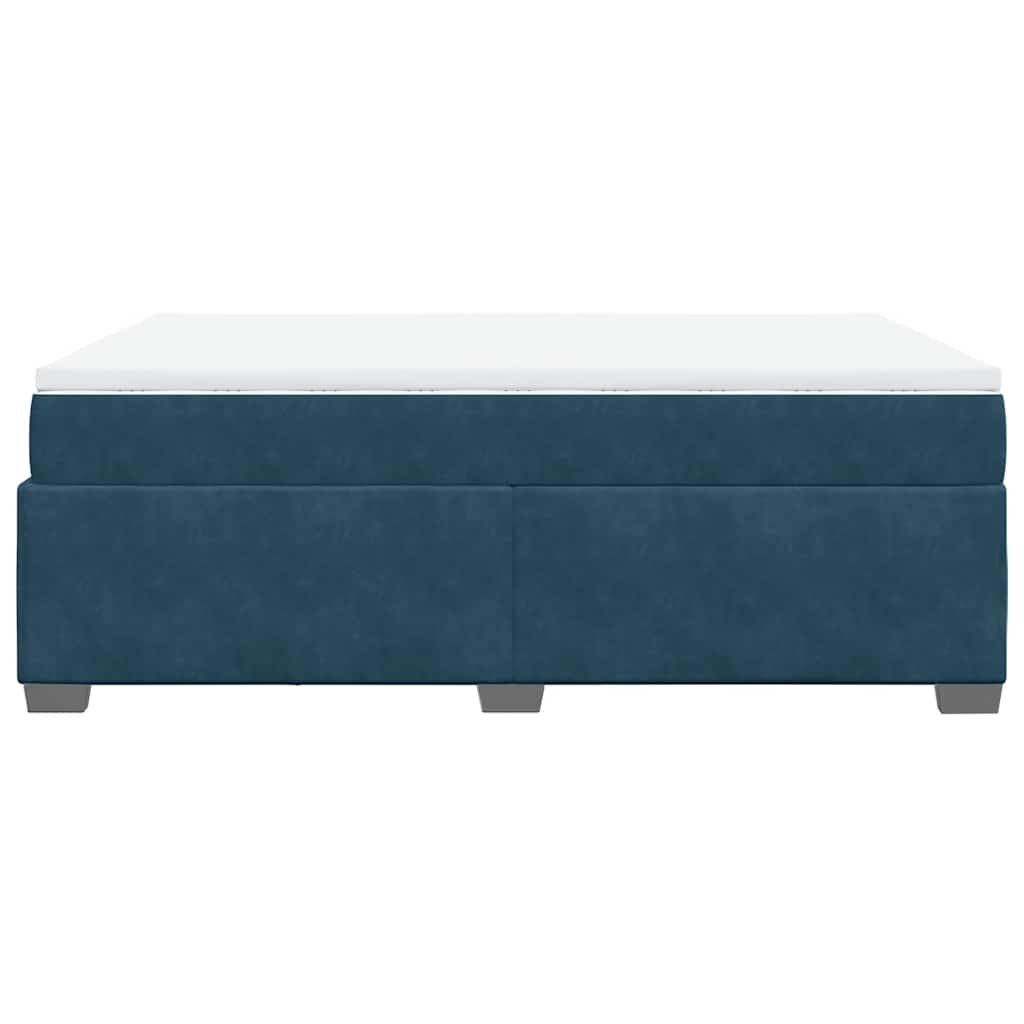 Sommier à lattes de lit et matelas Bleu foncé 140x190cm Velours - XIOS