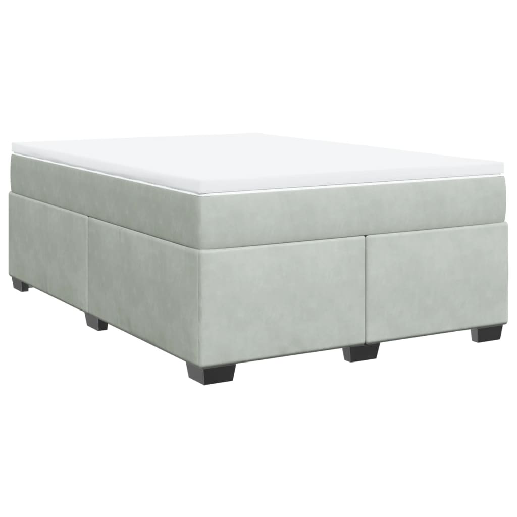 Sommier à lattes de lit et matelas Gris clair 140x200cm Velours - XIOS