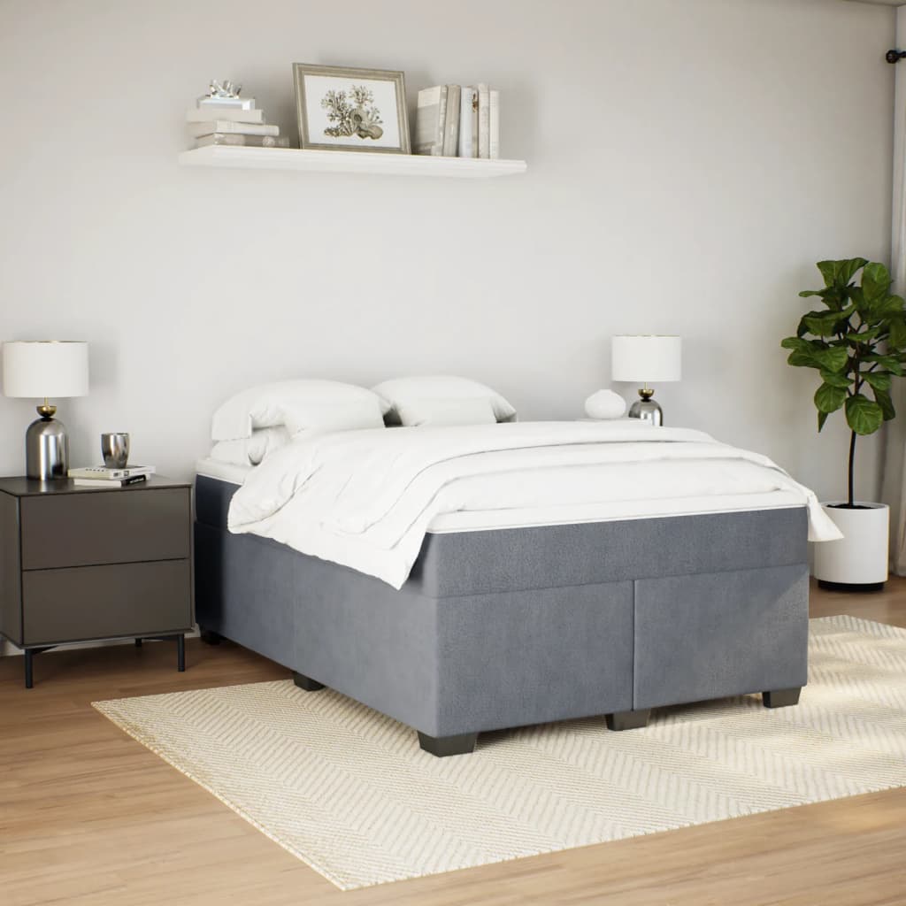 Sommier à lattes de lit et matelas Gris foncé 140x200cm Velours - XIOS