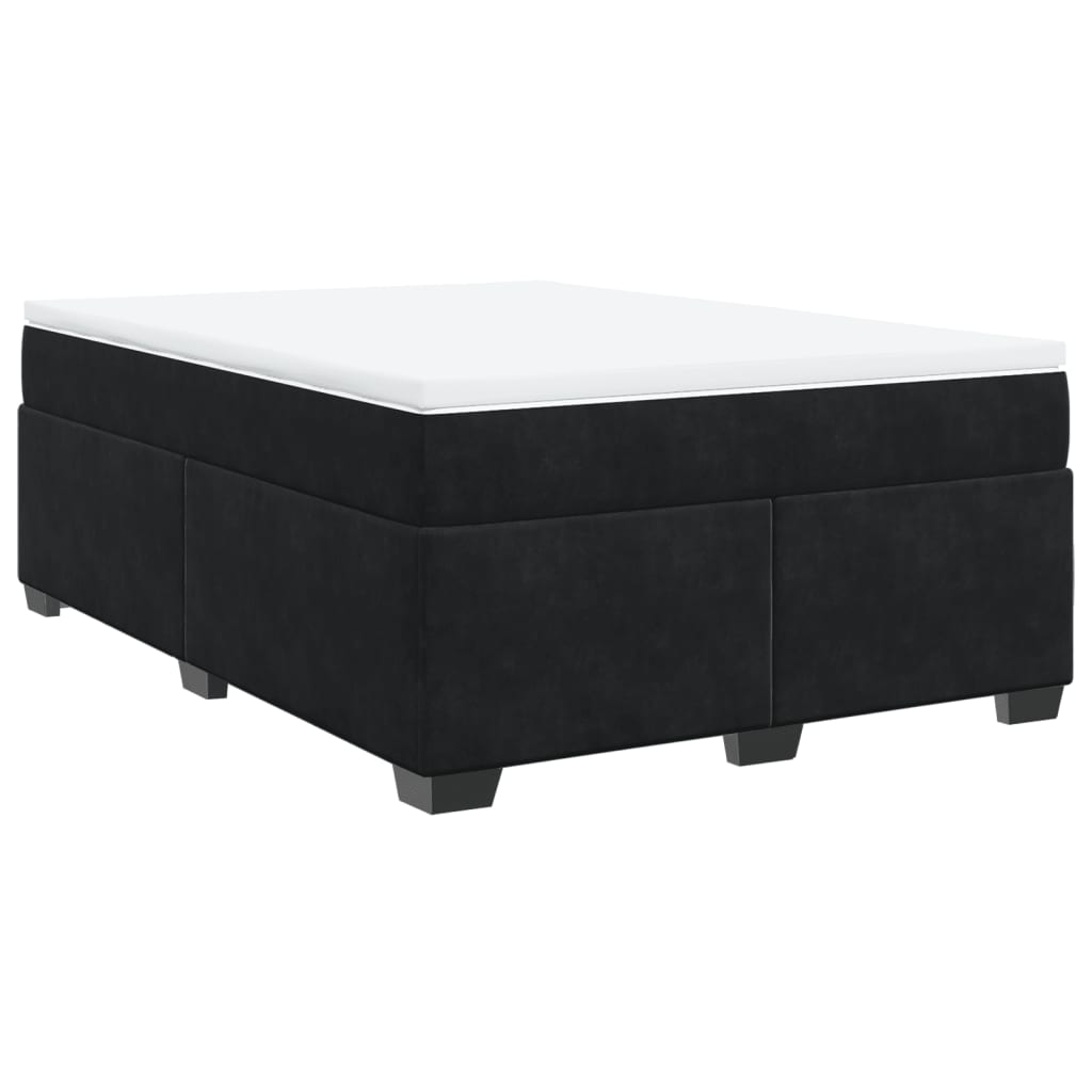 Sommier à lattes de lit avec matelas Noir 140x200 cm Velours - XIOS