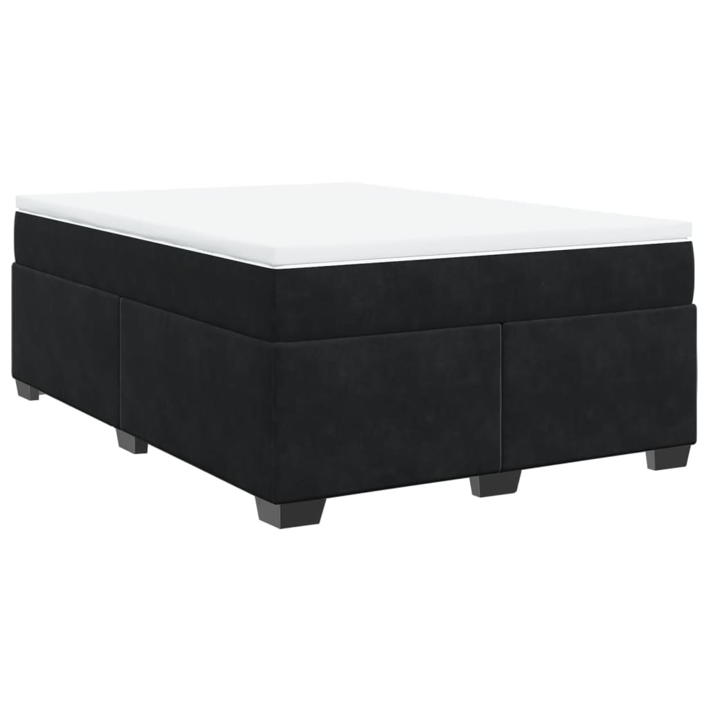 Sommier à lattes de lit avec matelas Noir 140x200 cm Velours - XIOS