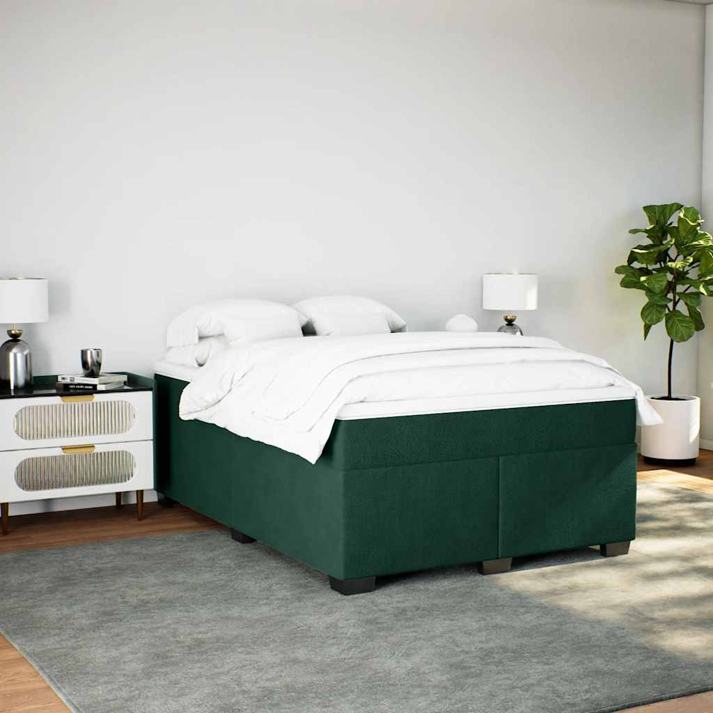 Sommier à lattes de lit et matelas Vert foncé 140x200cm Velours - XIOS