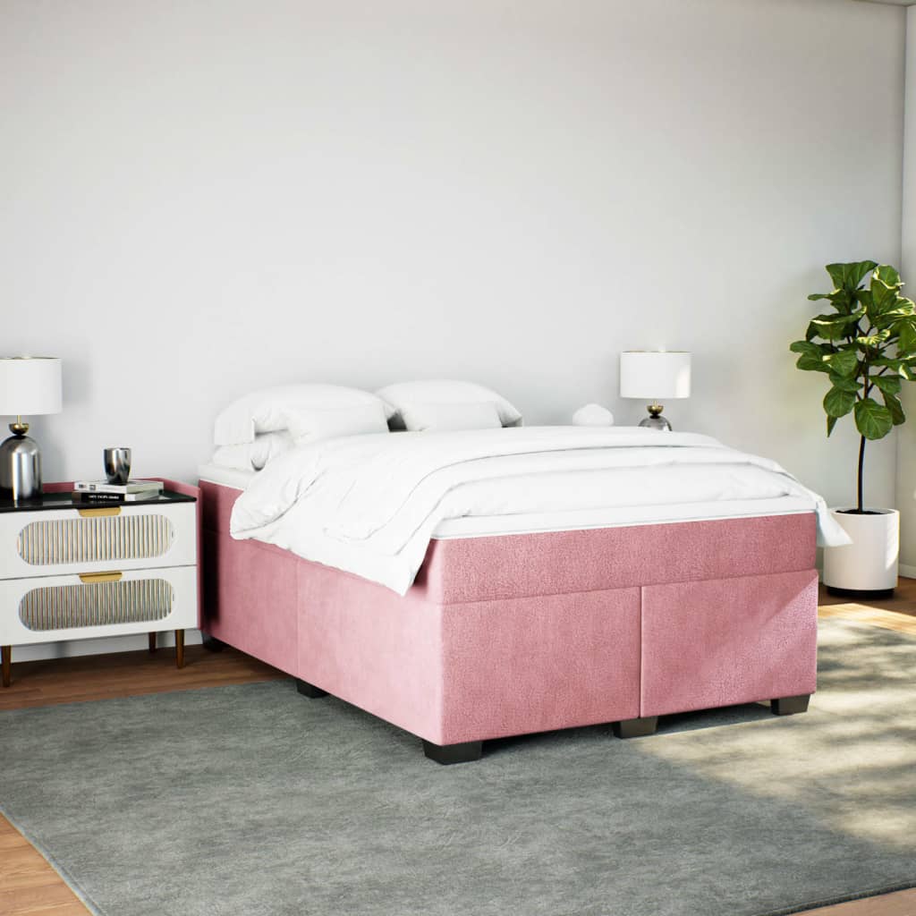 Sommier à lattes de lit avec matelas Rose 140x200 cm Velours - XIOS