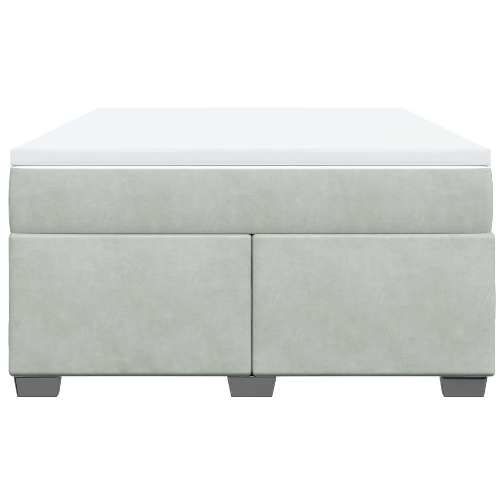 Sommier à lattes de lit et matelas Gris clair 160x200cm Velours - XIOS