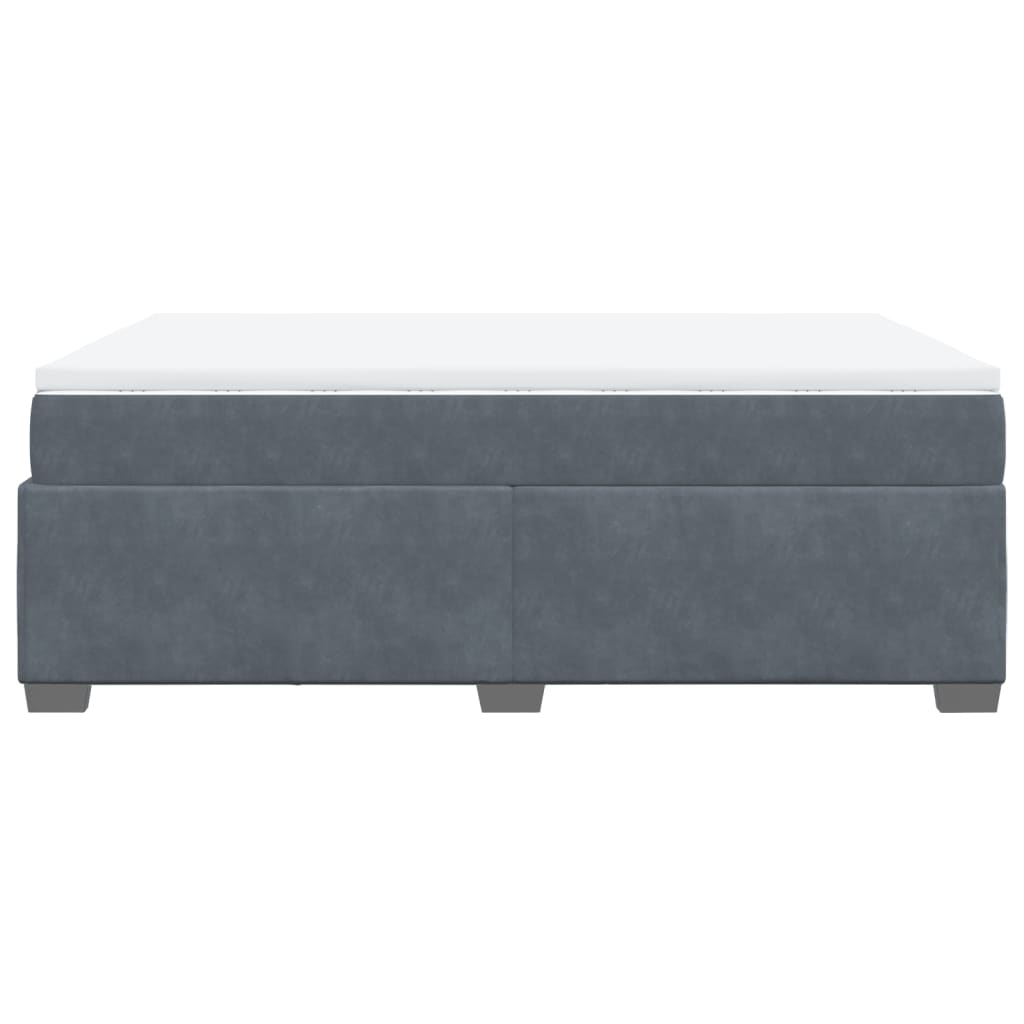 Sommier à lattes de lit et matelas Gris foncé 160x200cm Velours - XIOS