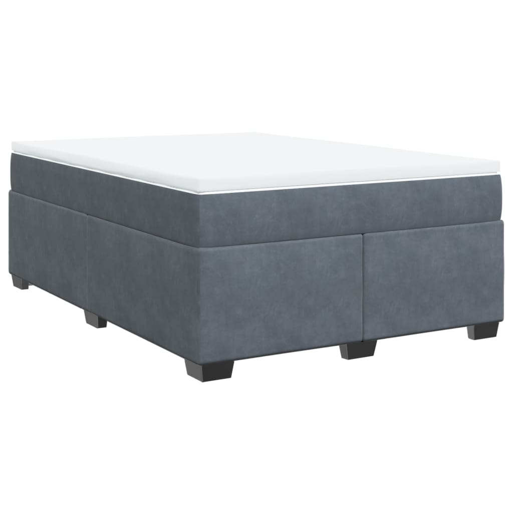 Sommier à lattes de lit et matelas Gris foncé 160x200cm Velours - XIOS