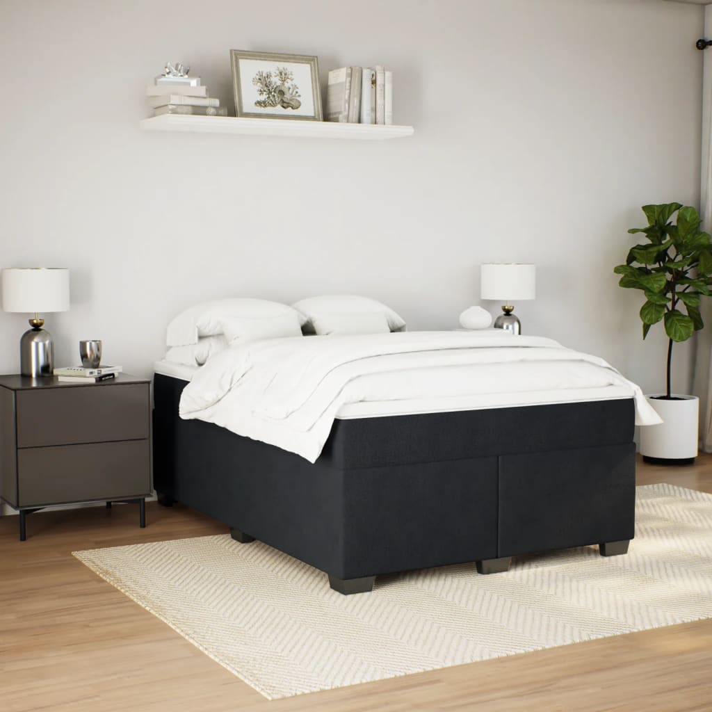 Sommier à lattes de lit et matelas Noir 160x200 cm Velours - XIOS